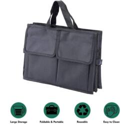 NESTLUNE Car Boot Tidy Bag Storage Box Trunk in Black - thumbnail 4