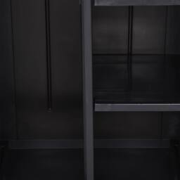 Berkfield Home Garden Storage Cabinet Black 65x45x172 cm PP Rattan - Size: 65 x 45 x 172 cm - thumbnail 5