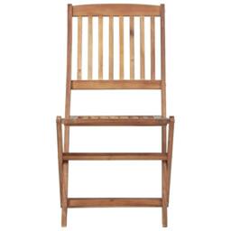 Berkfield Home Sturdy Folding Garden Chairs 6 pcs Solid Acacia Wood in Brown - thumbnail 1