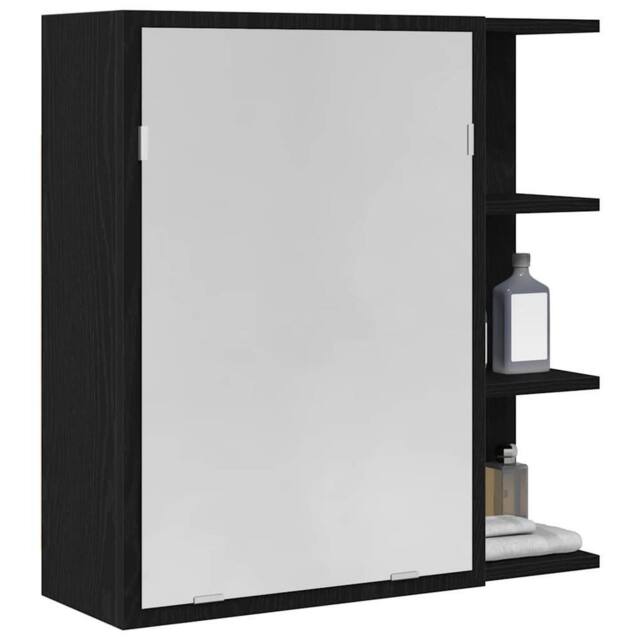 Berkfield Home Modern Black Oak Bathroom Mirror Cabinet - 62.5 x 20.5 x 64 cm - image 1