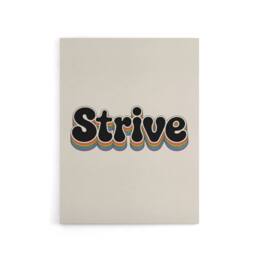 "Artery8 Strive Colourful Retro Rainbow Font Typography Canvas Wall Art Print in Beige - Size: W18"" x H24""" - thumbnail 1