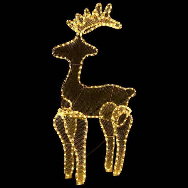 Berkfield Home Reindeer Christmas Decoration with Mesh 306 LEDs 60x24x89cm - Size: 60 x 24 x 89 cm - image 1