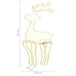 Berkfield Home Reindeer Christmas Decoration with Mesh 306 LEDs 60x24x89cm - Size: 60 x 24 x 89 cm - thumbnail 7