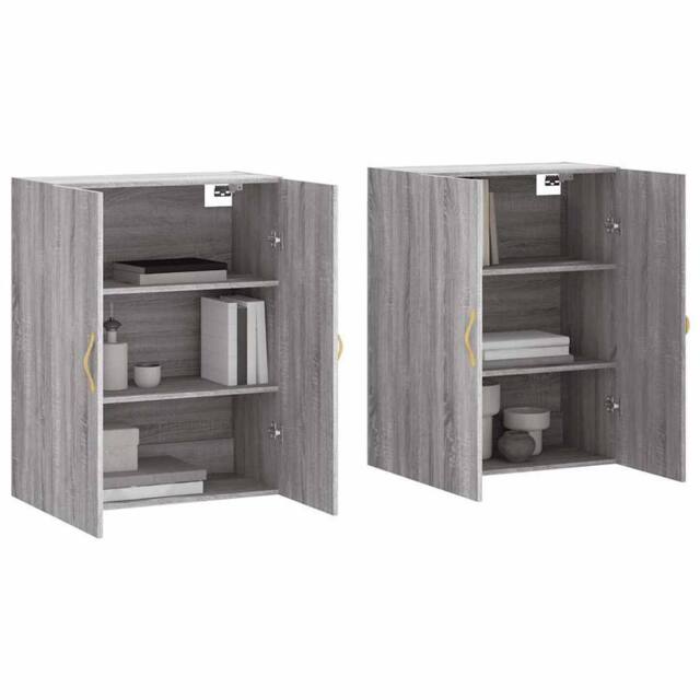 Berkfield Home Wall Mounted Cabinets 2 pcs Grey Sonoma 69.5x34x90 cm - image 1