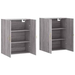 Berkfield Home Wall Mounted Cabinets 2 pcs Grey Sonoma 69.5x34x90 cm - thumbnail 4