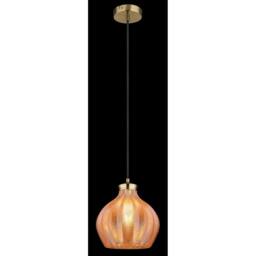 Netlighting Jessica Dome Pendant Gold Colours Matt Amber Glass Shade 1x E27 - thumbnail 3