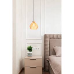 Netlighting Jessica Dome Pendant Gold Colours Matt Amber Glass Shade 1x E27 - thumbnail 6