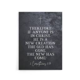 "Artery8 Corinthians 5 17 New Creation Bible Quote Canvas Wall Art Print in Grey - Size: W18"" x H24""" - thumbnail 1