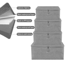 EONLION L Storage Box With Combination Lock Storage Box with Lid in Grey - thumbnail 4