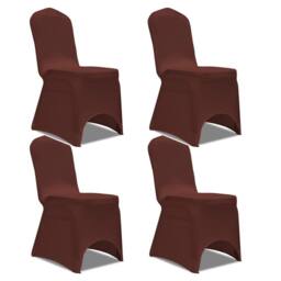 Berkfield Home Stretch Chair Cover 4 pcs Brown - thumbnail 2