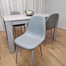 KOSY KOALA Grey Table With 4 Grey Padded Chairs Kitching Dining Set Dining Room Dining Set for 4 - Size: 140 cm x 80 cm - thumbnail 5