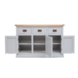 Cabinet Bits Loreo Light Grey 3 Drawer 3 Door Sideboard Brass Drop Handle - thumbnail 6