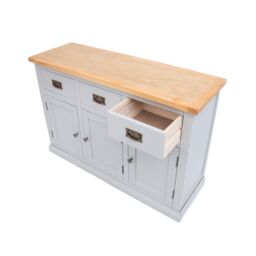 Cabinet Bits Loreo Light Grey 3 Drawer 3 Door Sideboard Brass Drop Handle - thumbnail 2