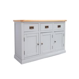 Cabinet Bits Loreo Light Grey 3 Drawer 3 Door Sideboard Brass Drop Handle - thumbnail 3