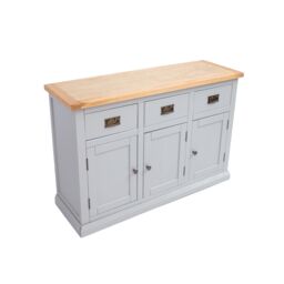 Cabinet Bits Loreo Light Grey 3 Drawer 3 Door Sideboard Brass Drop Handle - thumbnail 4