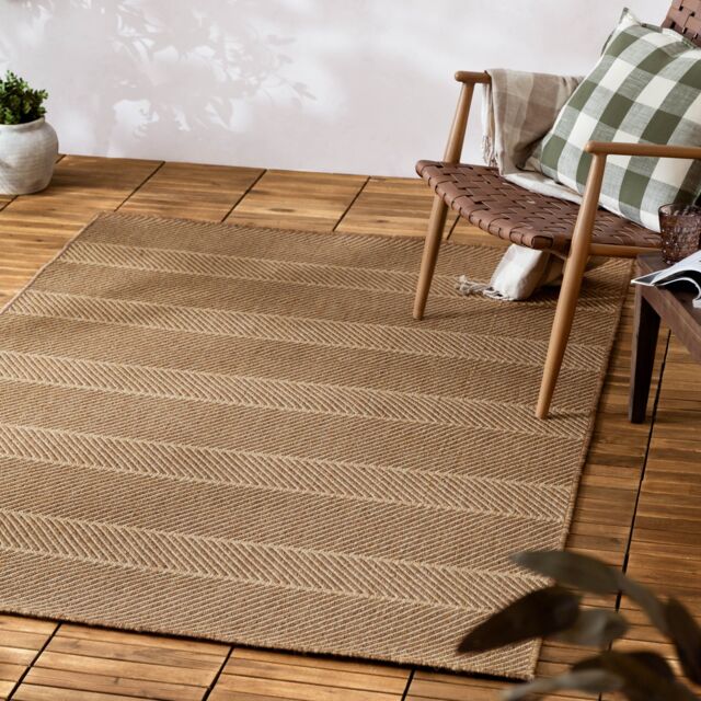 Yard Pentle Jute Effect Indoor/Outdoor Rug in Natural - Size: 120 cm x 170 cm - image 1