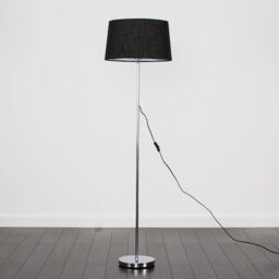 ValueLights Charlie Silver Floor Lamp Black Shade - thumbnail 4