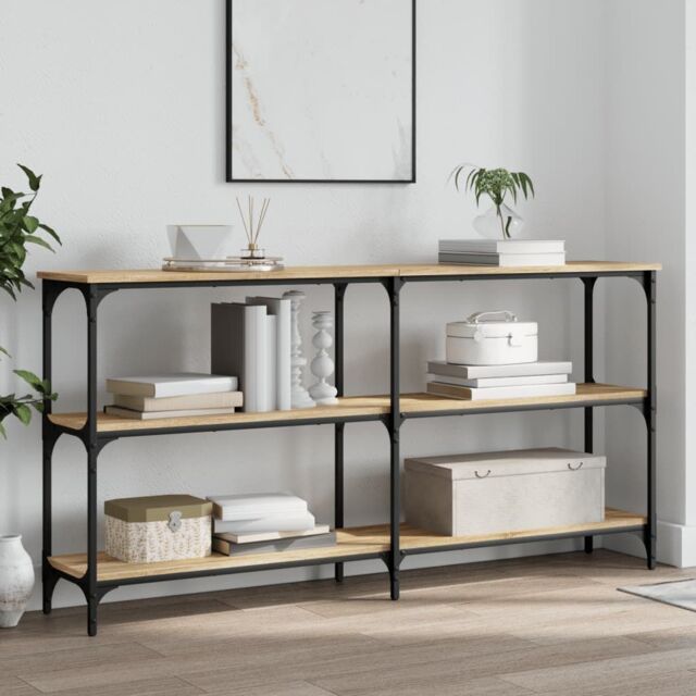 Berkfield Home Console Table Sonoma Oak 150x29x75 cm Engineered Wood in Brown - Size: 150 x 29 x 75 cm - image 1