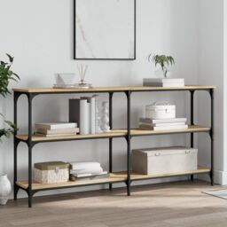 Berkfield Home Console Table Sonoma Oak 150x29x75 cm Engineered Wood in Brown - Size: 150 x 29 x 75 cm - thumbnail 1