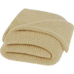 Seasons Suzy Polyester Knitted Blanket in Beige