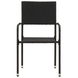 Berkfield Home 3 Piece Outdoor Dining Set Poly Rattan Black - thumbnail 5