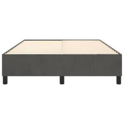 Berkfield Home Box Spring Bed Frame Dark Grey 135x190 cm Double Velvet - thumbnail 5