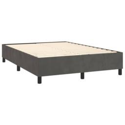 Berkfield Home Box Spring Bed Frame Dark Grey 135x190 cm Double Velvet - thumbnail 4