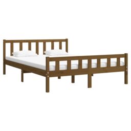 Berkfield Home Bed Frame Honey Brown Solid Wood 120x200 cm - Size: Small Double - thumbnail 3