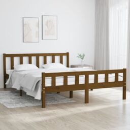 Berkfield Home Bed Frame Honey Brown Solid Wood 120x200 cm - Size: Small Double