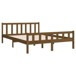Berkfield Home Bed Frame Honey Brown Solid Wood 120x200 cm - Size: Small Double - thumbnail 4
