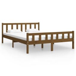 Berkfield Home Bed Frame Honey Brown Solid Wood 120x200 cm - Size: Small Double - thumbnail 2