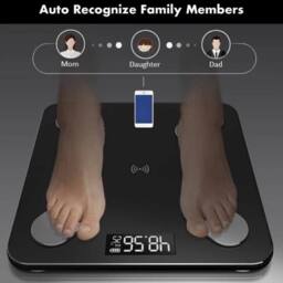EONLION Digital Bathroom Scales Weighing in Black - thumbnail 2