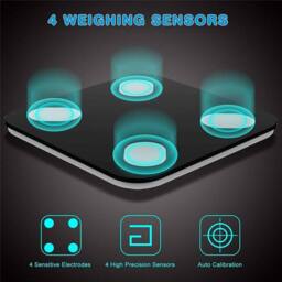 EONLION Digital Bathroom Scales Weighing in Black - thumbnail 3