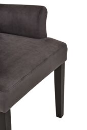 Orsina Ringback Velvet Armchair for Living Room, Classic Indoor Chair with Tufting, Angular Wooden Leg Chair in Grey - thumbnail 5