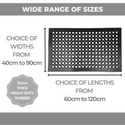 Ark Mat Heavy Duty Rubber Door Mat Non-Slip Wheelchair Friendly - 1.5m x 0.9m in Black - Size: 150 cm x 90 cm - thumbnail 3