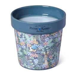 Peter Rabbit Blue Floral Printed Plant Pot Candle - Wildflower Floral Scent - Size: Medium - thumbnail 2