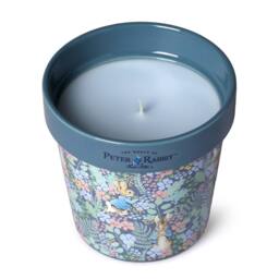 Peter Rabbit Blue Floral Printed Plant Pot Candle - Wildflower Floral Scent - Size: Medium - thumbnail 3