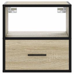 Berkfield Home Wall-mounted Bedside Cabinet Sonoma Oak 40x31x39.5 cm in Brown - thumbnail 5