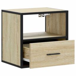 Berkfield Home Wall-mounted Bedside Cabinet Sonoma Oak 40x31x39.5 cm in Brown - thumbnail 8