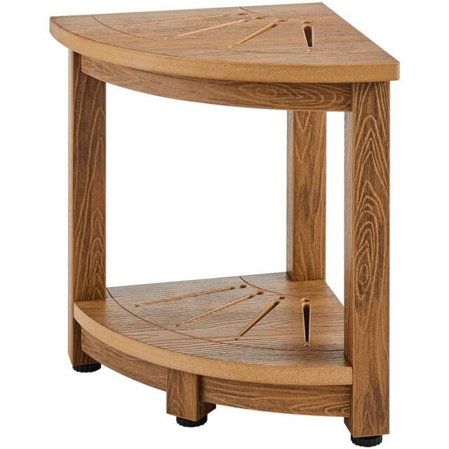 "VEVOR Sturdy Shower Bench 16.5"" Height Faux Wood Grain Water Resistant in Light Brown" - image 1