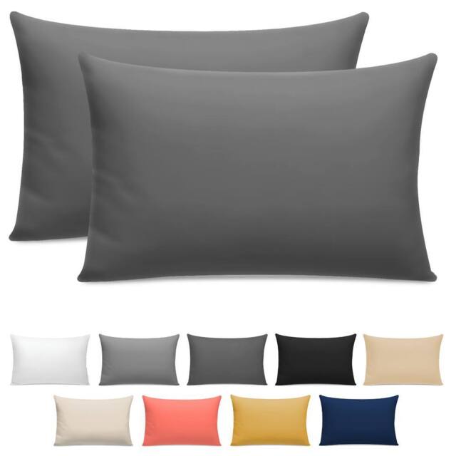 Pamposh 300 Thread Count Cotton Sateen Pillow Cases Pair in Charcoal - Size: Standard Pillow Case - image 1