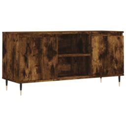 Berkfield Home TV Cabinet Smoked Oak 104x35x50 cm Engineered Wood in Brown - Size: 104 x 35 x 50 cm - thumbnail 2