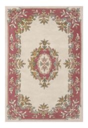 The Rug Shop UK Cream Pink Handmade Traditional Easy to clean Border Floral Area Rug - Size: 200 cm x 280 cm - thumbnail 3