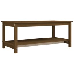 Berkfield Home Coffee Table Honey Brown 110x55x45 cm Solid Wood Pine - Size: 110 x 55 x 45 cm - thumbnail 2