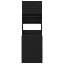 Berkfield Home Kitchen Cabinet Black Oak 60x50x180 cm Engineered Wood - Size: 60 x 50 x 180 cm - thumbnail 6