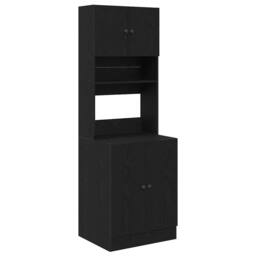 Berkfield Home Kitchen Cabinet Black Oak 60x50x180 cm Engineered Wood - Size: 60 x 50 x 180 cm - thumbnail 1