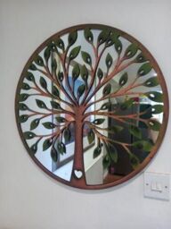 Inspirational Gifting Beautiful Tree of Life Mirror Screen 64cm diameter in Brown - thumbnail 5
