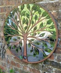 Inspirational Gifting Beautiful Tree of Life Mirror Screen 64cm diameter in Brown