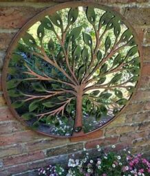 Inspirational Gifting Beautiful Tree of Life Mirror Screen 64cm diameter in Brown - thumbnail 3