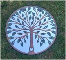 Inspirational Gifting Beautiful Tree of Life Mirror Screen 64cm diameter in Brown - thumbnail 4